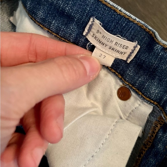 MADEWELL 9" High Rise Skinny Jeans Rip and Repair Edition Blue Denim Jeans Sz 27 - Picture 13 of 13
